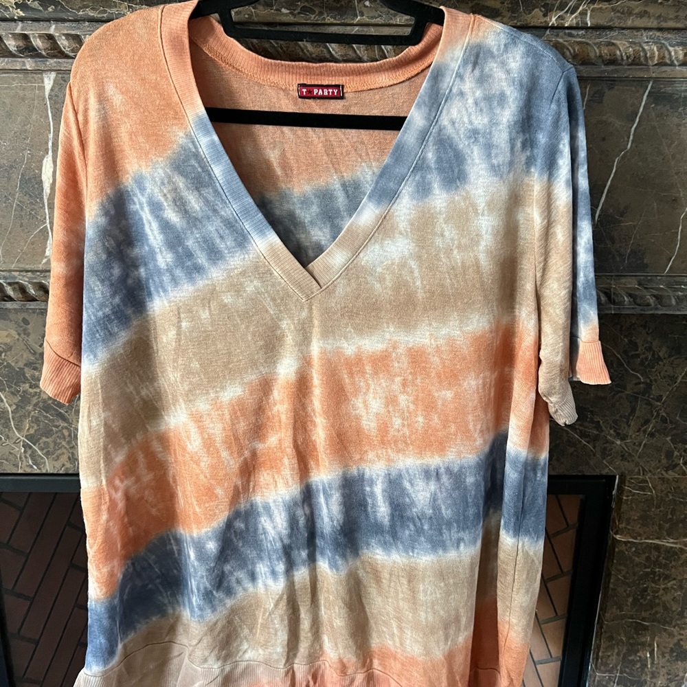 T-Party multi colored top, new never worn